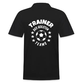 Trainer des geilsten Teams Fußball - Männer Poloshirt - Schwarz - Hinten - Kai (181cm)