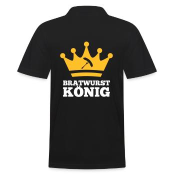 Bratwurst König - Männer Poloshirt - Schwarz - Hinten - Kai (181cm)