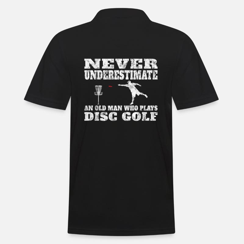Frolf Never Underestimates The Old Guy Disc Golf - Men's Polo Shirt - black