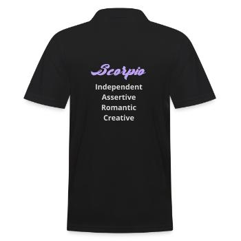 Logo signe astrologique "Scorpion" - Polo Homme - noir - Dos - Kai (181cm)