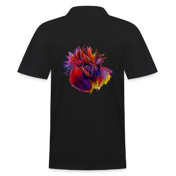 Punk Dackel Henri Zottel Dackelfieber - Männer Poloshirt - Schwarz - Hinten - Kai (181cm)
