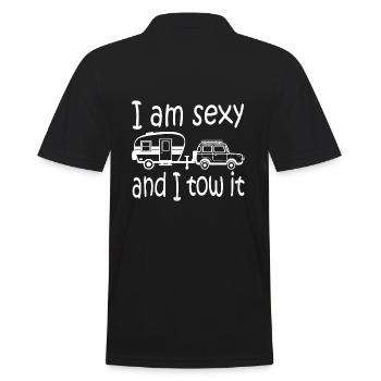 I am sexy andI tow it - Männer Poloshirt - Schwarz - Hinten - Kai (181cm)