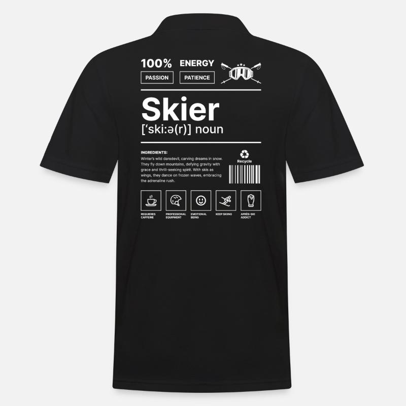 Skifahrer-Lebensstil - Männer Poloshirt - Schwarz