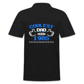1985 Geborener Cooler Papa Vatertag Geschenk - Männer Poloshirt - Schwarz - Hinten - Kai (181cm)