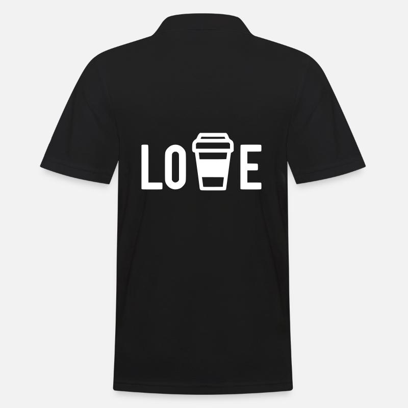 Love Kaffee - Männer Poloshirt - Schwarz