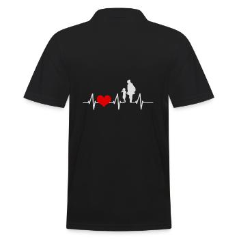 Herzschlag Mutter Tochter Liebe Muttertag Geschenk - Männer Poloshirt - Schwarz - Hinten - Kai (181cm)