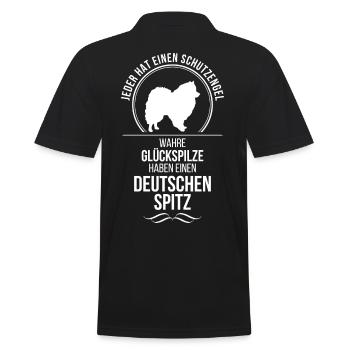 DEUTSCHER SPITZ Schutzengel Hunde Spruch Wilsigns - Männer Poloshirt - Schwarz - Hinten - Kai (181cm)