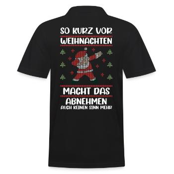 Weihnachtsfest Weihnachten Dabbing Weihnachtsmann - Männer Poloshirt - Schwarz - Hinten - Kai (181cm)