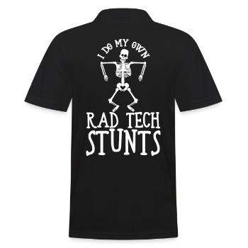 I Do My Own Rad Tech Stunts - Männer Poloshirt - Schwarz - Hinten - Kai (181cm)