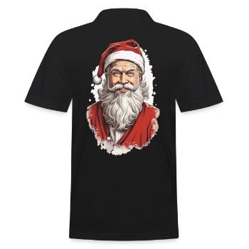 Klassischer Weihnachtsmann im Winter Retro Design - Männer Poloshirt - Schwarz - Hinten - Kai (181cm)