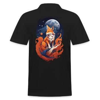 Style esthétique mystique de l’ Kitsune Anime Japon - Polo Homme - noir - Dos - Kai (181cm)