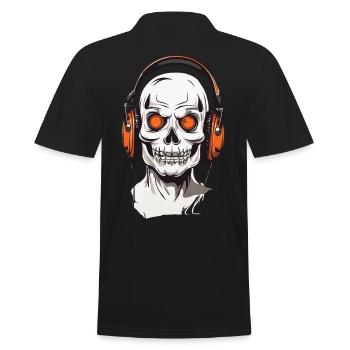 Casque de musique Spooky Skull Halloween - Polo Homme - noir - Dos - Kai (181cm)