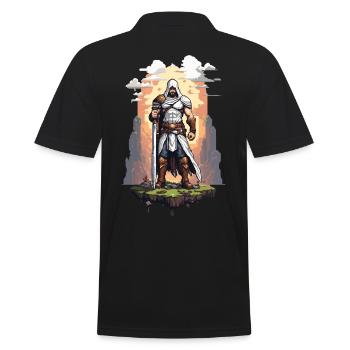 Rétro Arcade Pixel Art Hero Gaming Design - Polo Homme - noir - Dos - Kai (181cm)