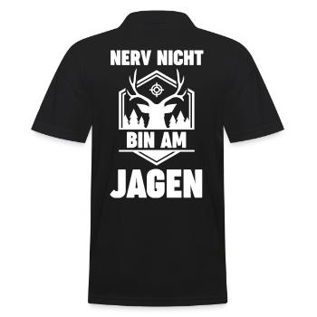 Nerv Nicht Bin Am Jagen - Männer Poloshirt - Schwarz - Hinten - Kai (181cm)