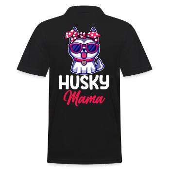 Hund Husky Mama - Männer Poloshirt - Schwarz - Hinten - Kai (181cm)