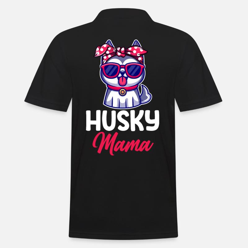 Hund Husky Mama - Männer Poloshirt - Schwarz