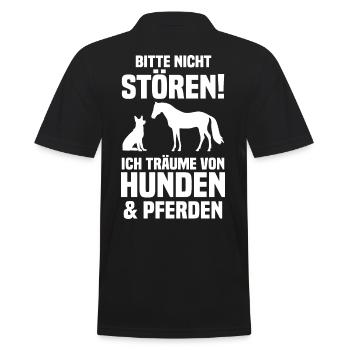 Pferde Pferdeliebhaber Hundeliebhaber Hunde - Männer Poloshirt - Schwarz - Hinten - Kai (181cm)