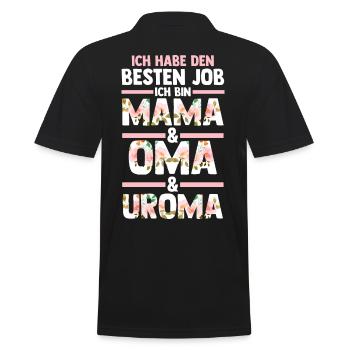 Mutter Mama Oma Uroma - Männer Poloshirt - Schwarz - Hinten - Kai (181cm)