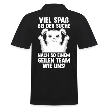 Jobwechsel Arbeit Büro Kollegen Abschiedsgeschenk - Männer Poloshirt - Schwarz - Hinten - Kai (181cm)
