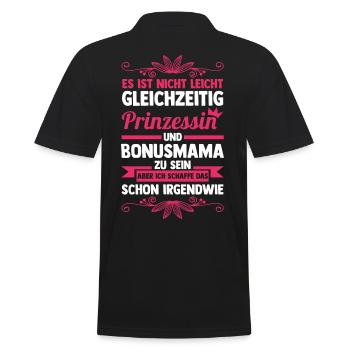 Stiefmutter Stiefmama Bonusmama - Männer Poloshirt - Schwarz - Hinten - Kai (181cm)