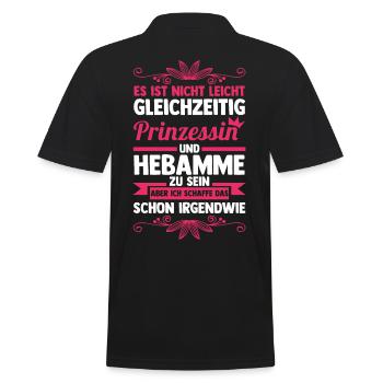Geburtshelferin Hebamme - Männer Poloshirt - Schwarz - Hinten - Kai (181cm)