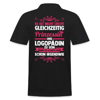 Logopädie Logopädin - Männer Poloshirt - Schwarz - Hinten - Kai (181cm)