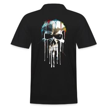 Crâne Crâne Mort Dégoulinant Peinture - Polo Homme - noir - Dos - Kai (181cm)