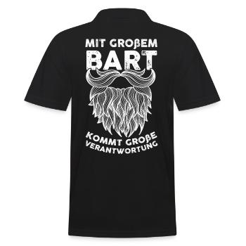 Bärtig Bartträger Schnurrbart Bart - Männer Poloshirt - Schwarz - Hinten - Kai (181cm)