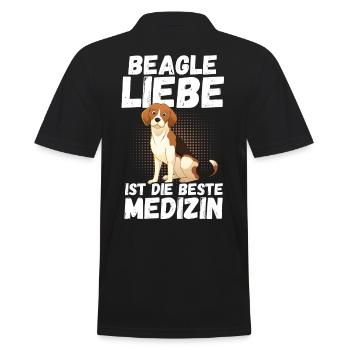 Hund Beagle - Männer Poloshirt - Schwarz - Hinten - Kai (181cm)