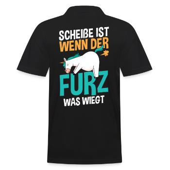 Shit Is When The Fart Weighs What - Men's Polo Shirt - black - Back - Kai (181cm)