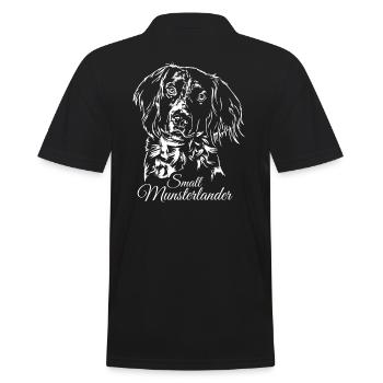 SMALL MUNSTERLANDER Jagdhund Jäger Hunde Wilsigns - Männer Poloshirt - Schwarz - Hinten - Kai (181cm)