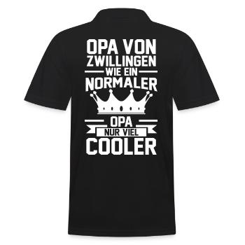 Opa Zwillinge Großvater Geschenk - Männer Poloshirt - Schwarz - Hinten - Kai (181cm)