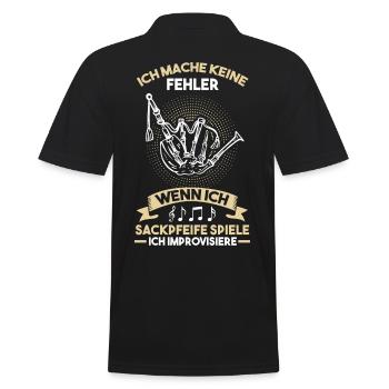 Dudelsack Sackpfeife Dudelsackbläser Musiker - Männer Poloshirt - Schwarz - Hinten - Kai (181cm)