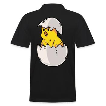 Farm Chicken coop Easter chick Easter egg nest - Men's Polo Shirt - black - Back - Kai (181cm)