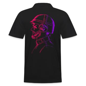 Make music not war - Peace - Männer Poloshirt - Schwarz - Hinten - Kai (181cm)