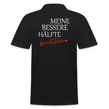 Partnershirt meine bessere Hälfte - Männer Poloshirt - Schwarz - Hinten - Kai (181cm)