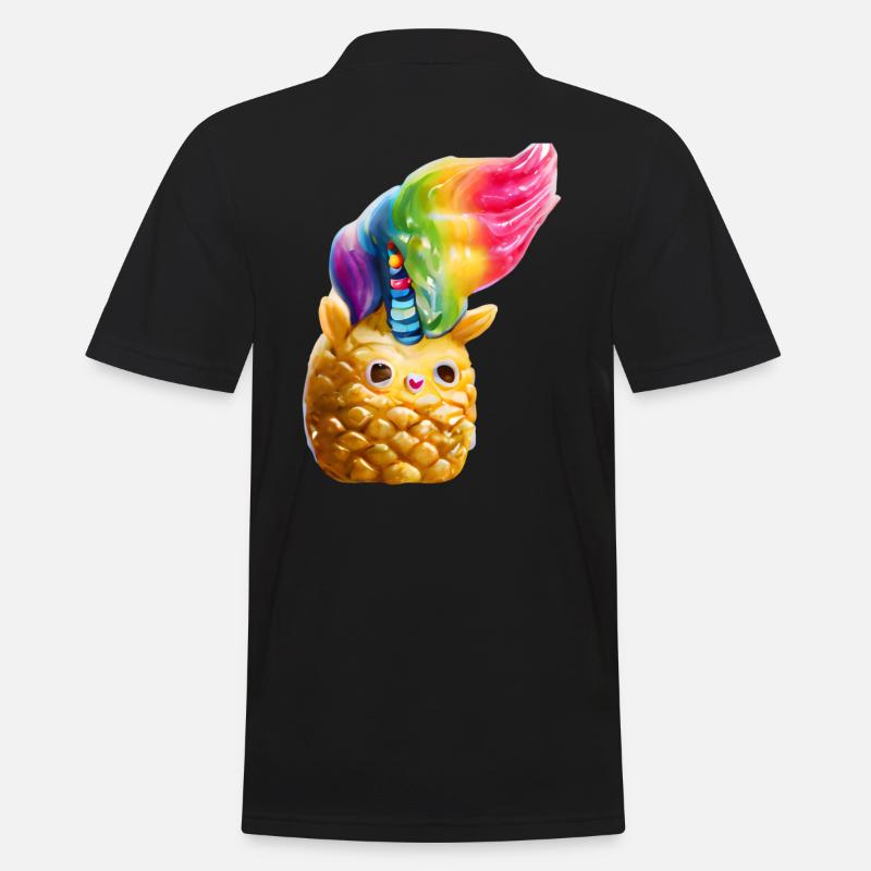 Einhorn-Ananas - Männer Poloshirt - Schwarz