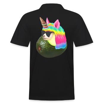 Happy Unicorn Avocado - Men's Polo Shirt - black - Back - Kai (181cm)