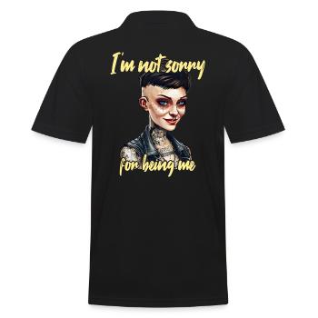 Proud of my individuality - Men's Polo Shirt - black - Back - Kai (181cm)