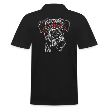 BORDER TERRIER drôle lunettes chiens wilsigns - Polo Homme - noir - Dos - Kai (181cm)