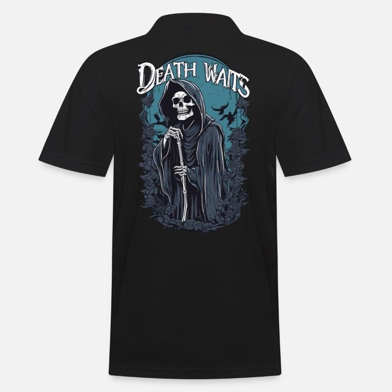 Grim Reaper « La mort attend » Art gothique - Polo Homme - noir