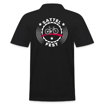 bike sattelfest Fahrradfahrer Drahtesel Fahrrad - Männer Poloshirt - Schwarz - Hinten - Kai (181cm)
