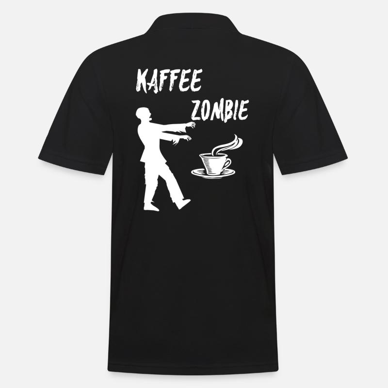 Kaffee Zombie - Männer Poloshirt - Schwarz