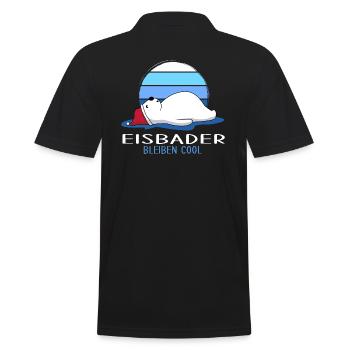 Eisbaden cool Winterbader Winterschwimmen - Männer Poloshirt - Schwarz - Hinten - Kai (181cm)