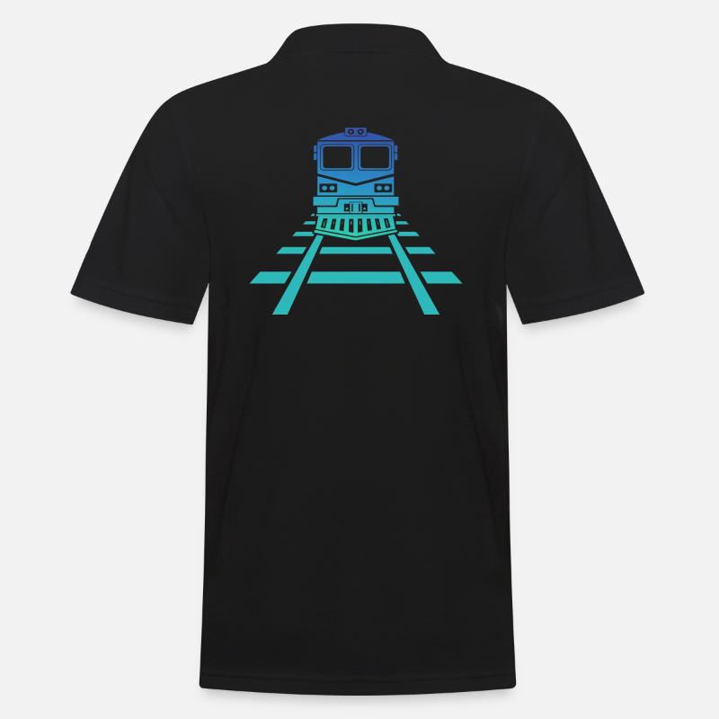 Eisenbahn Bahnhof Eisenbahner Modellbahn - Männer Poloshirt - Schwarz