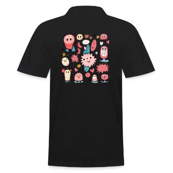 little monsters - Männer Poloshirt - Schwarz - Hinten - Kai (181cm)
