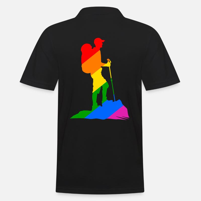 Bunter Wanderer - Wandern - Männer Poloshirt - Schwarz