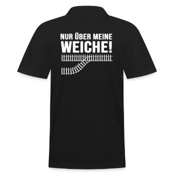 Eisenbahn Lokomotive Modeleisenbahn "meine Weiche" - Männer Poloshirt - Schwarz - Hinten - Kai (181cm)