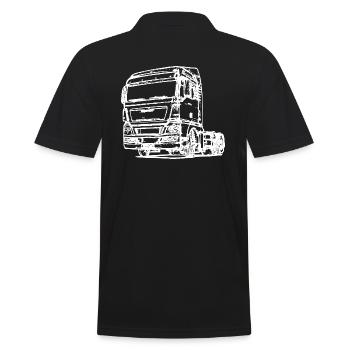 Truck 02 - Men's Polo Shirt - black - Back - Kai (181cm)