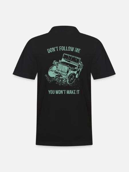 Suivez-moi Jeep voiture - Polo Homme - noir